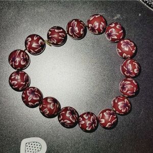 Hand painted wooden stretch Bracelet